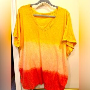Lane Bryant Ombré Tee Shirt - ruched side tee- 26/28